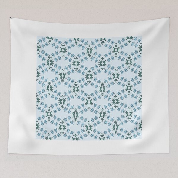 Item preview, Soft Blue Floral Starburst Repeating Pattern designed and sold by ollaramsg.