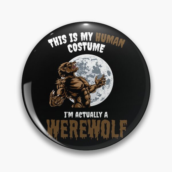 Item preview, This Is My Human Costume, I'm Actually A Werewolf Alpha Halloween Funny T-Shirt designed and sold by OldSkullDesigns.