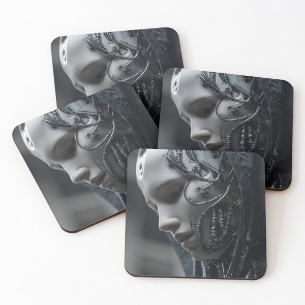 Item preview, Female Cyborg Portrait Dark Cyberpunk Aesthetic designed and sold by cyberartmaker.