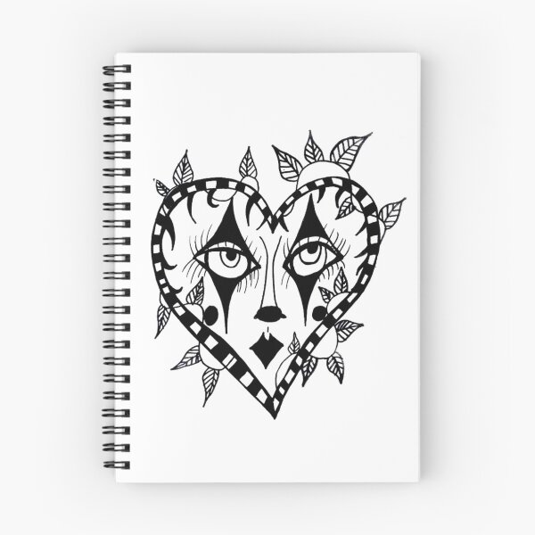 Item preview, Gothic Greyscale Circus Clown Heart Face designed and sold by KayTurtless.