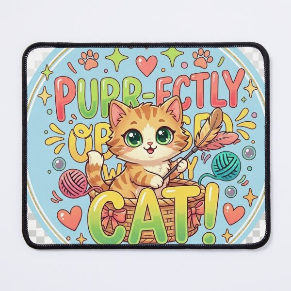 Item preview, Purr-fectly Obsessed | Cute Kawaii Cat & Yarn Playful Circular Badge Design designed and sold by Israelfjds.