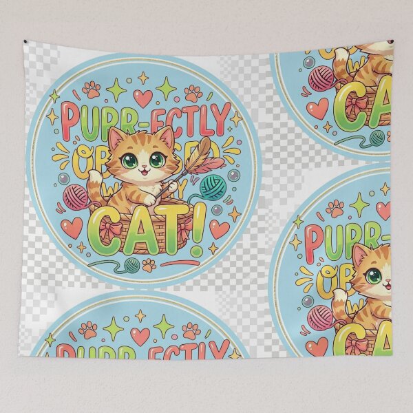 Item preview, Purr-fectly Obsessed | Cute Kawaii Cat & Yarn Playful Circular Badge Design designed and sold by Israelfjds.