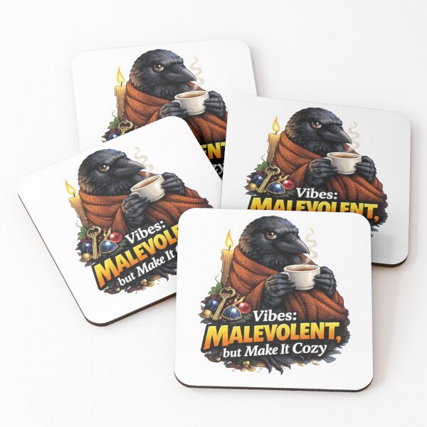 Item preview, Vibes Malevolent but Make It Cozy Raven Sticker designed and sold by Gentlestate.