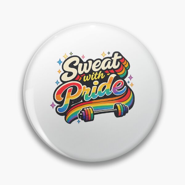 Item preview, Retro Rainbow “Sweat with Pride” LGBTQ+ Fitness Statement designed and sold by Aryabek.