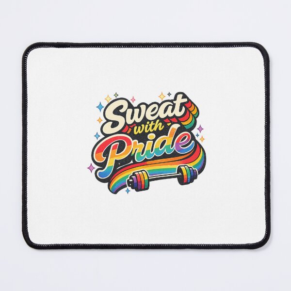 Item preview, Retro Rainbow “Sweat with Pride” LGBTQ+ Fitness Statement designed and sold by Aryabek.