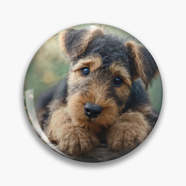 Item preview, Airedale Puppy and Flowers designed and sold by Elisabeth Lucas.