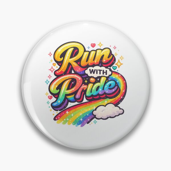 Item preview, Colorful “Run with Pride” LGBTQ+ Rainbow Motion Statement designed and sold by Aryabek.