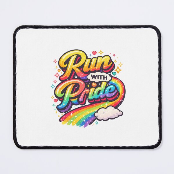 Item preview, Colorful “Run with Pride” LGBTQ+ Rainbow Motion Statement designed and sold by Aryabek.