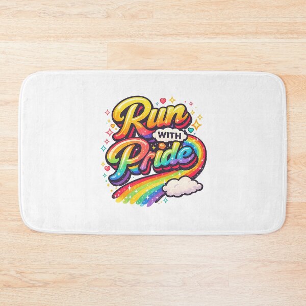 Item preview, Colorful “Run with Pride” LGBTQ+ Rainbow Motion Statement designed and sold by Aryabek.