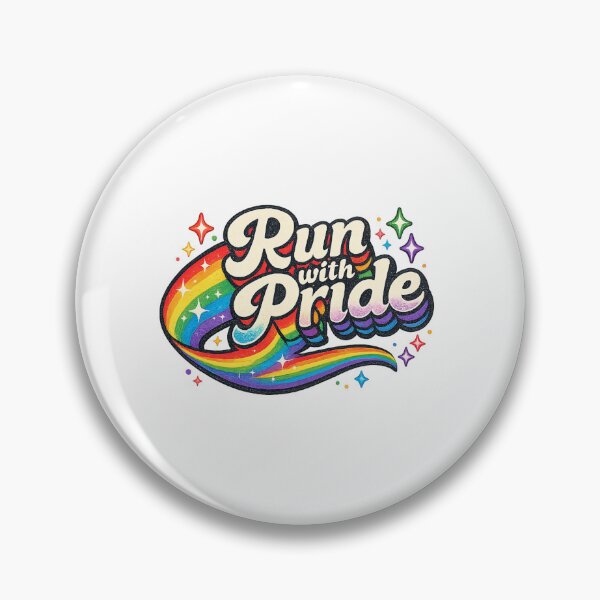 Item preview, Bold Script “Run with Pride” Rainbow LGBTQ Athletic Energy designed and sold by Aryabek.