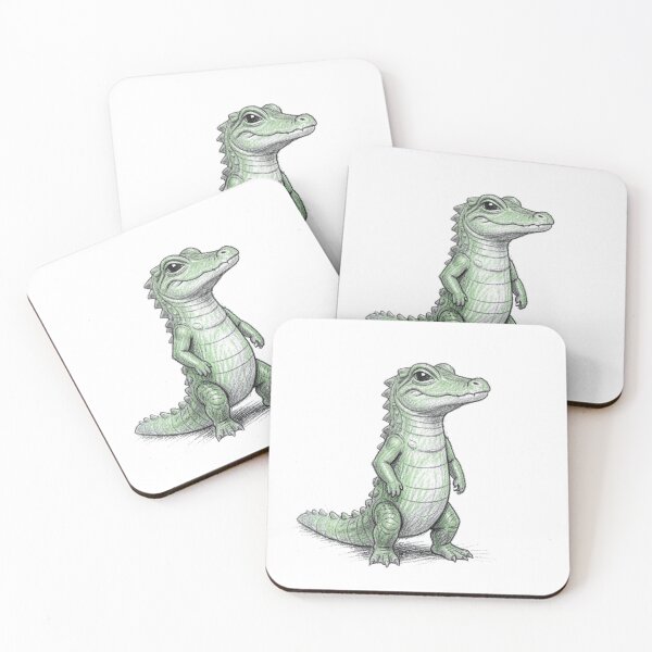Item preview, Hand Drawn Sketch of a Cute Standing Crocodile designed and sold by Bloomkept.