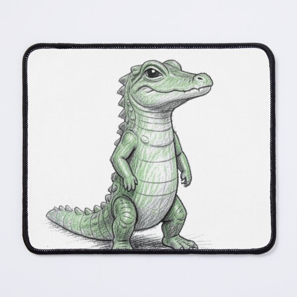 Item preview, Hand Drawn Sketch of a Cute Standing Crocodile designed and sold by Bloomkept.