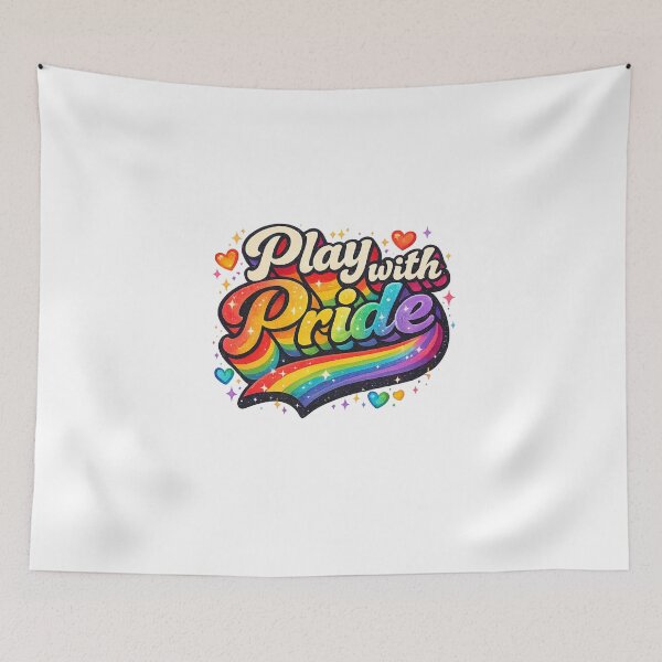 Item preview, Vibrant “Play with Pride” LGBTQ+ Rainbow Fun Statement designed and sold by Aryabek.
