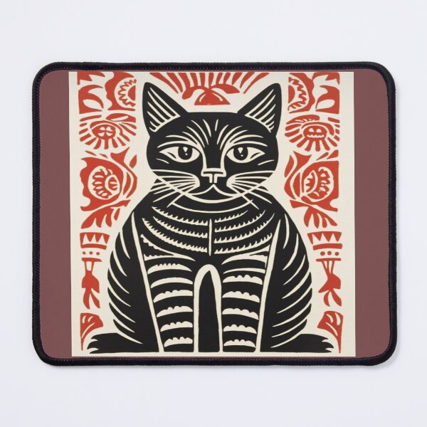 Item preview, Drawing of striking black cat stencil designed and sold by NivyasArtistry.