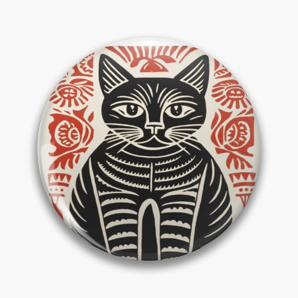 Item preview, Drawing of striking black cat stencil designed and sold by NivyasArtistry.