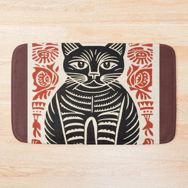 Item preview, Drawing of striking black cat stencil designed and sold by NivyasArtistry.
