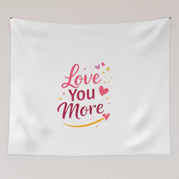 Item preview, Love You More Minimal Romantic Design | Simple Love Quote designed and sold by Lovestickerco.