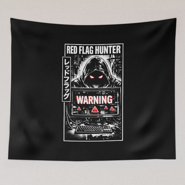 Item preview, Red Flag Hunter Cyber Security Hacker Aesthetic designed and sold by SplashTastic.