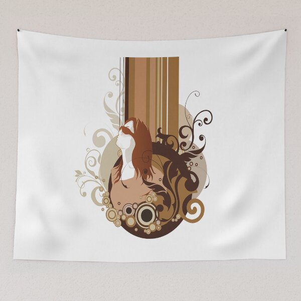 Item preview, Art Nouveau Cat Woman Brown Floral Design designed and sold by SajolCanva.