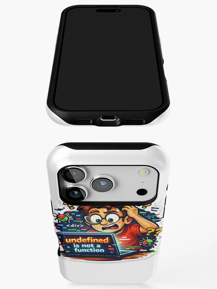 Thumbnail 3 of 4, iPhone Case, JavaScript Meme Sticker – “undefined is not a function” Funny Coding Programmer Error Design designed and sold by CodingPrintHub.