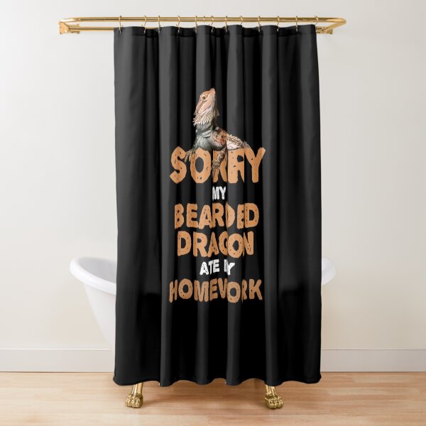 Sorry My Bearded Dragon Ate My Homework Funny School Pogona Vitticeps Design Shower Curtain