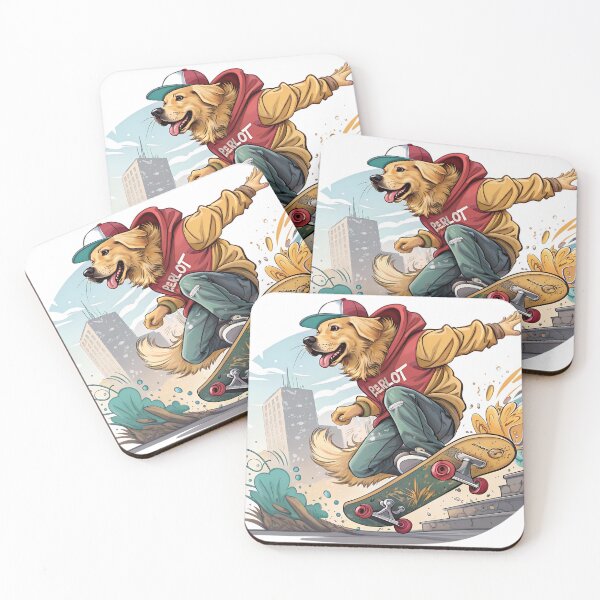 Item preview, Golden Retriever Skater Dog Cute Streetwear Skateboarding Design designed and sold by Studio Atharv.