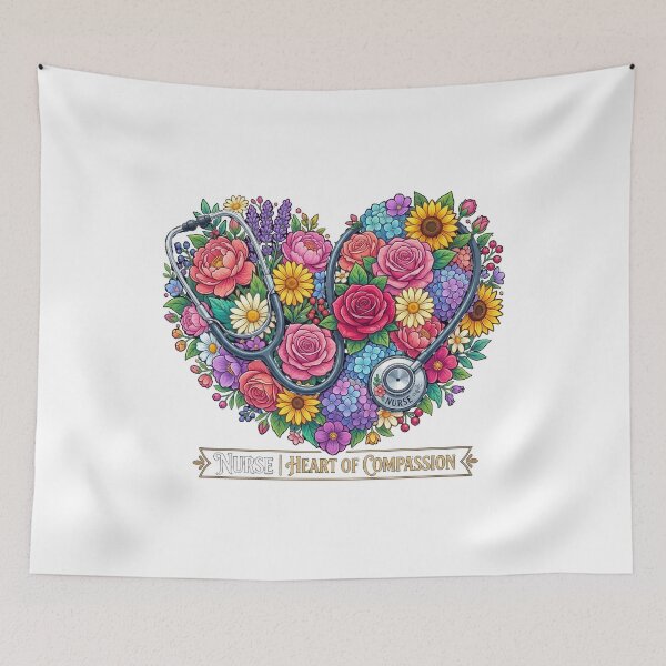 Item preview, Floral Stethoscope Heart - Nurse Life designed and sold by Pixels By D.