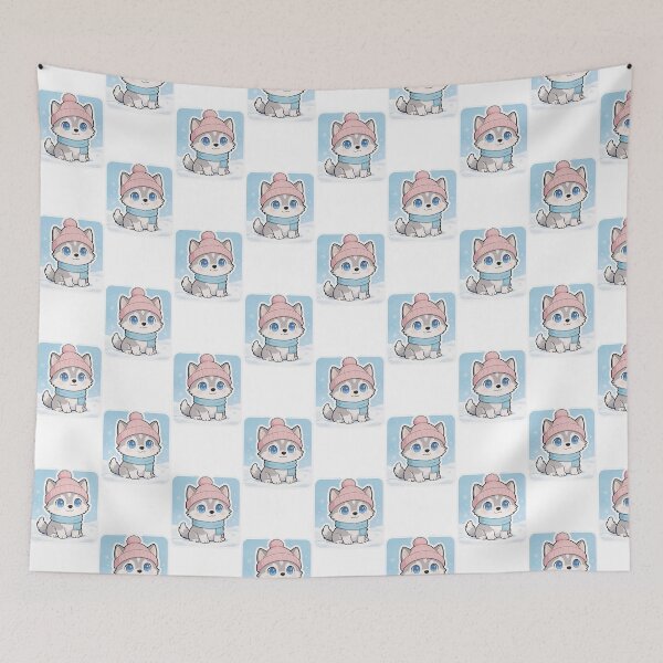 Item preview, Cute Winter Husky Kawaii Sticker| Adorable Dog with Beanie and Scarf designed and sold by carestazafeli.