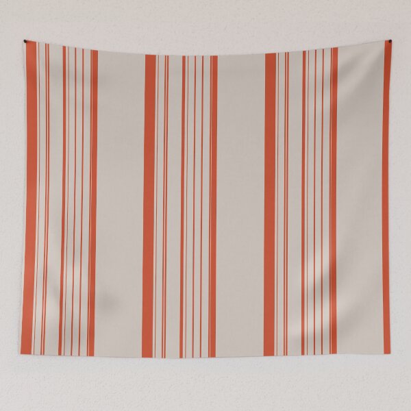 Item preview, Retro orange vertical stripes pattern minimalist beige modern geometric line design designed and sold by WildHugeDot.