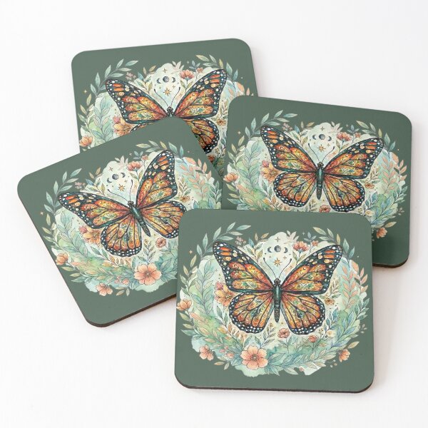 Item preview, Vintage Monarch Butterfly with Flowers and Moon Phases designed and sold by GanethViolette0.