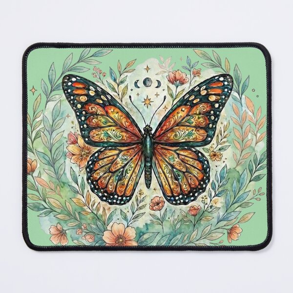 Item preview, Mariposa Monarca Vintage con Flores y Fases Lunares designed and sold by GanethViolette0.