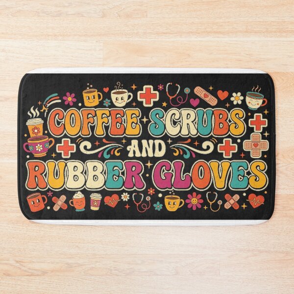 Item preview, Retro Coffee Scrubs and Rubber Gloves Nurse designed and sold by Pixels By D.
