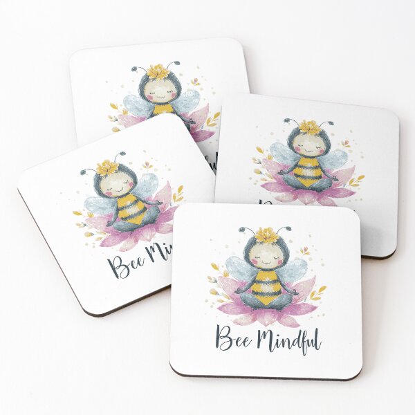 Item preview, Bee Mindful Cartoon Bee Meditation Lotus Flower designed and sold by Boddicca.