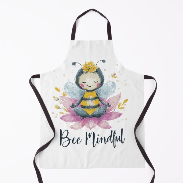 Item preview, Bee Mindful Cartoon Bee Meditation Lotus Flower designed and sold by Boddicca.