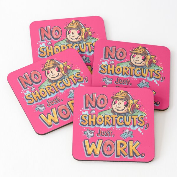 Item preview, “No shortcuts, just work.” - Cerise Pink designed and sold by Grixel's Paang Gala Shop.