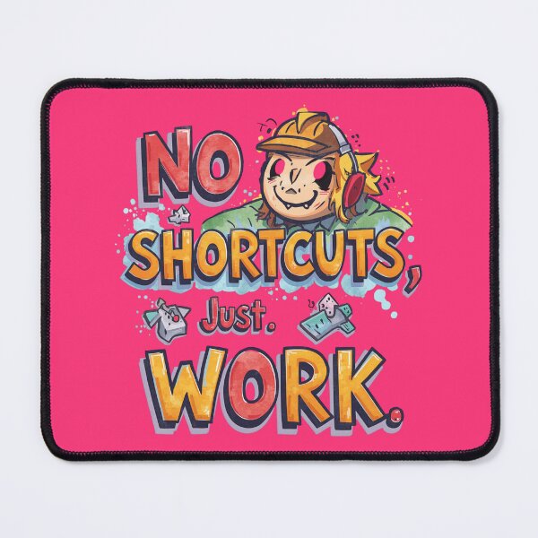 Item preview, “No shortcuts, just work.” - Cerise Pink designed and sold by Grixel's Paang Gala Shop.
