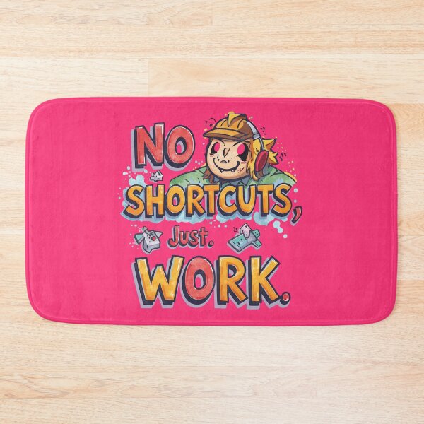 Item preview, “No shortcuts, just work.” - Cerise Pink designed and sold by Grixel's Paang Gala Shop.