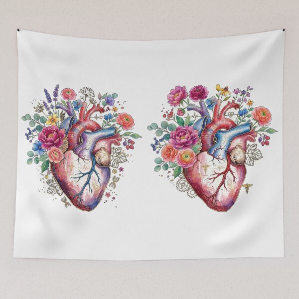 Item preview, Blooming Floral Anatomical Heart - Medical Art designed and sold by Pixels By D.