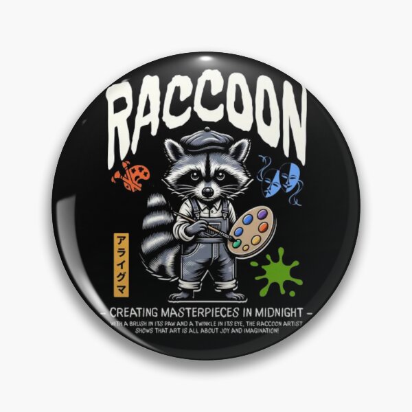 Item preview, Raccoon Artist Midnight Masterpieces - Painter Trash Panda Graphic designed and sold by GenZFashion000.