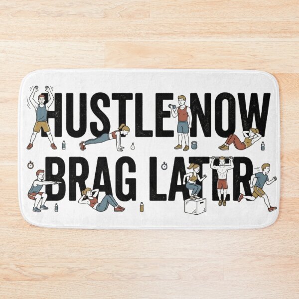 Item preview, Hustle Now Brag Later - Gym Motivation & Workout Cartoon Graphic designed and sold by ArtisticlyVibes.