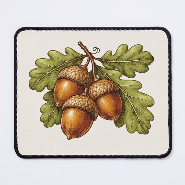 Item preview, Acorns and Oak Leaves Botanical Autumn designed and sold by Myra365Art.
