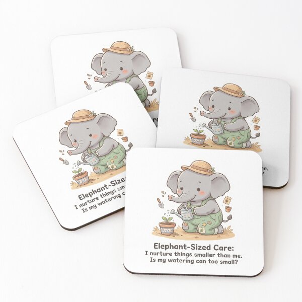 Item preview, Elephant-Sized Care - Cute Gardening Elephant Art designed and sold by MaynyStudio.