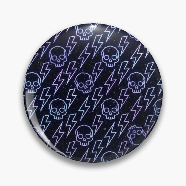 Item preview, Neon Cyber Skull and Lightning Pattern designed and sold by nuel-art.