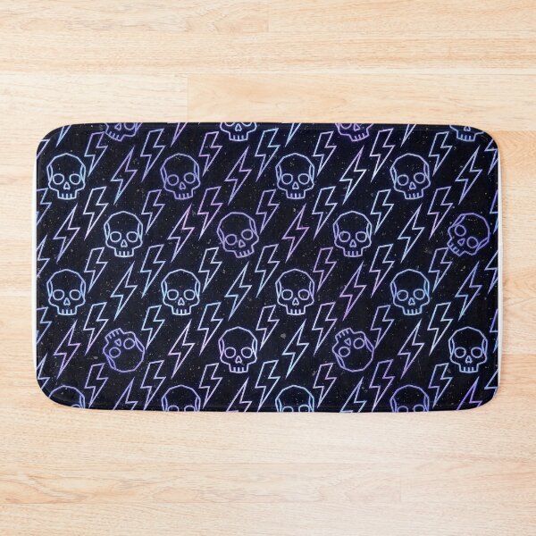 Item preview, Neon Cyber Skull and Lightning Pattern designed and sold by nuel-art.