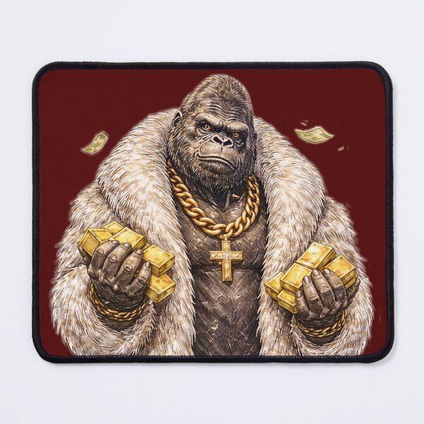 Item preview, Luxury Gorilla Boss Sticker – Gold Wealth Street Animal Art designed and sold by Felixuss.