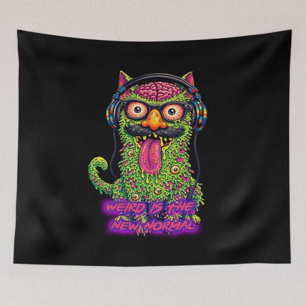 Item preview, Weirdcore Absurd Brain Rot Glitchy Psychedelic Nightmare Kitty designed and sold by SeriouslyArtistical.