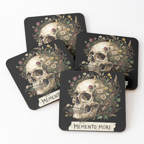 Item preview, Memento Mori Skull Flowers Dead Leaves and Flowers designed and sold by nuel-art.