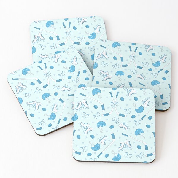 Item preview, Blue Girls Ice Hockey Pattern Sports Print designed and sold by Fern and Quill.