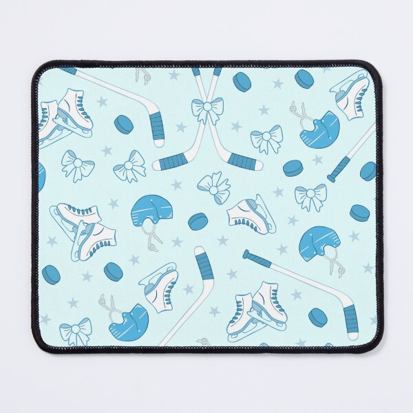Item preview, Blue Girls Ice Hockey Pattern Sports Print designed and sold by Fern and Quill.