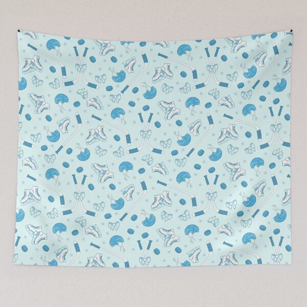 Item preview, Blue Girls Ice Hockey Pattern Sports Print designed and sold by Fern and Quill.
